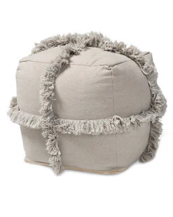 Baxton Studio Alfro Fringe Pouf Ottoman Home