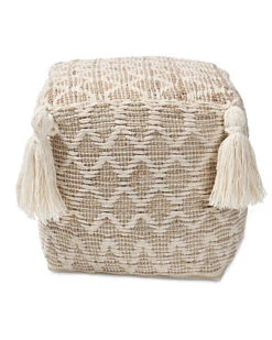 Baxton Studio Noland Hemp Pouf Ottoman Home