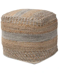 Baxton Studio Grange Hemp Pouf Ottoman Home