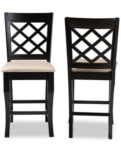 Baxton Studio Alora 2pc Counter Stool Set Home