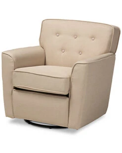 Baxton Studio Canberra Button-Swivel Armchair Home