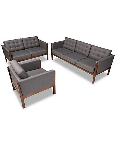 Baxton Studio Lenne 3pc Living Room Set Home