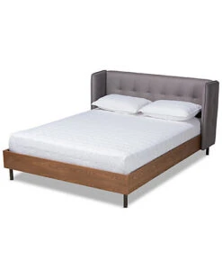 Baxton Studio Catarina Full Size Wingback Platform Bed Home