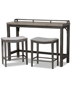 Baxton Studio Noll 3pc Multipurpose Counter Table Set Home