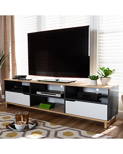 Baxton Studio Reed 2-Drawer TV Stand Home - Image 3