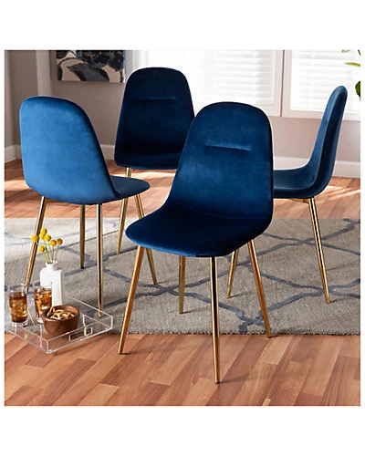 Baxton Studio Elyse 4pc Dining Chair Set Home - Image 4