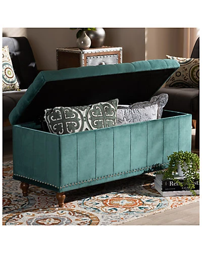 Baxton Studio Kaylee Button-Storage Ottoman Bench Home - Image 4