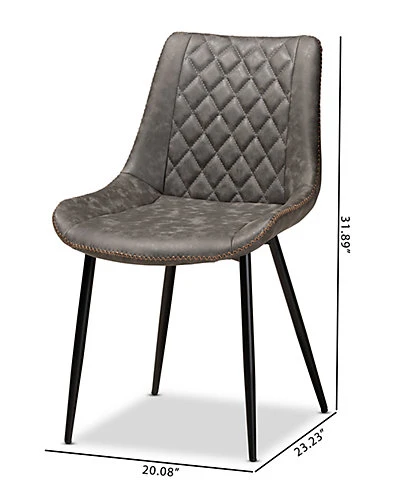 Baxton Studio Loire 2pc Dining Chair Set Home - Image 2