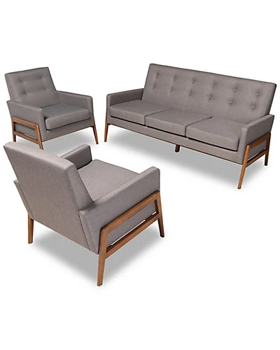 Baxton Studio Perris 3pc Living Room Set Home