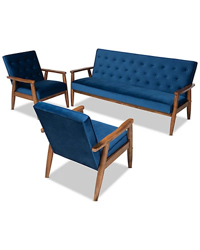 Baxton Studio Rrento 3pc Living Room Set Home