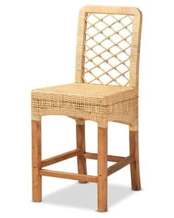 Baxton Studio Moscow Rattan And Wood Counter Stool Home