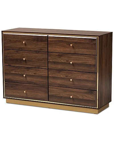 Baxton Studio Cormac And Gold Metal 8-Drawer Dresser Home
