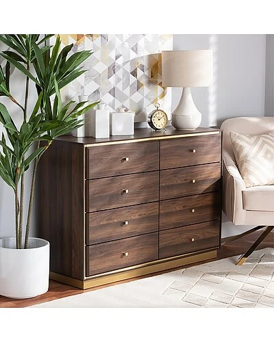 Baxton Studio Cormac And Gold Metal 8-Drawer Dresser Home - Image 2