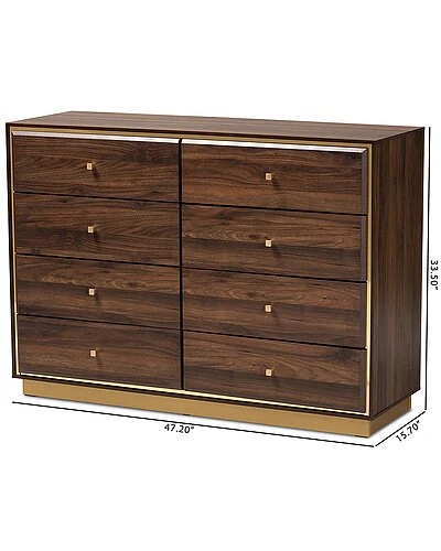 Baxton Studio Cormac And Gold Metal 8-Drawer Dresser Home - Image 3