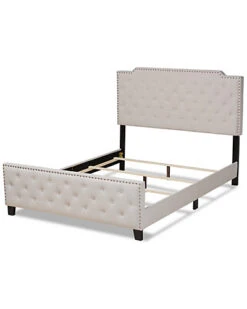 Baxton Studio Marion Button Tufted Full Panel Bed Home