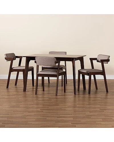 Baxton Studio Althea Mid-Century Modern Transitional 5Pc Dining Set Home - Image 2