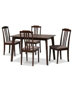 Baxton Studio Clarissa Mid-Century Modern 5Pc Dining Set Home