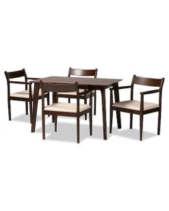 Baxton Studio Coretta Mid-Century Modern 5Pc Dining Set Home