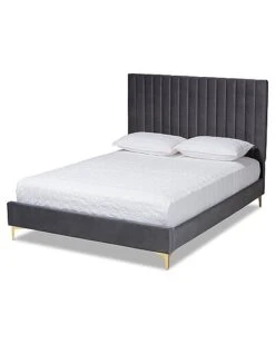 Baxton Studio Errano Contemporary Glam Luxe Velvet Platform Bed Home
