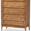 Baxton Studio Ramiel Mid-Century Modern Ash Rattan 4-Drawer Chest Home
