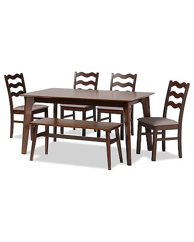 Baxton Studio Amara Mid-Century Modern 6Pc Dining Set Home