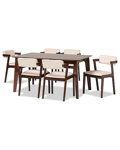 Baxton Studio Althea Mid-Century Modern Transitional 7Pc Dining Set Home