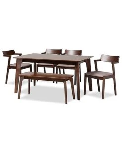 Baxton Studio Erenice Mid-Century Modern Transitional 6Pc Dining Set Home