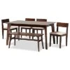 Baxton Studio Camilla Mid-Century Modern 6Pc Dining Set Home