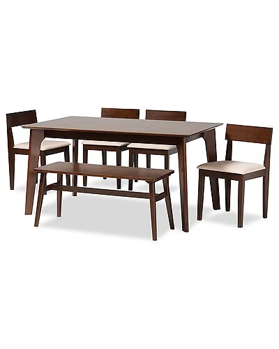 Baxton Studio Camilla Mid-Century Modern 6Pc Dining Set Home