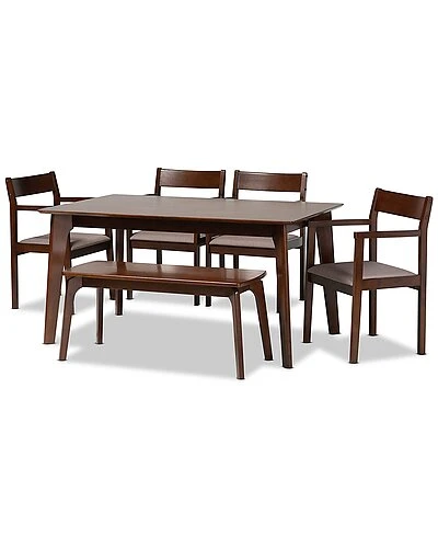 Baxton Studio Helene Mid-Century Modern 6Pc Dining Set Home