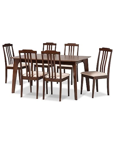 Baxton Studio Clarissa Mid-Century Modern 7Pc Dining Set Home