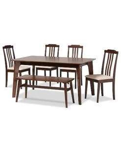 Baxton Studio Clarissa Mid-Century Modern 6Pc Dining Set Home