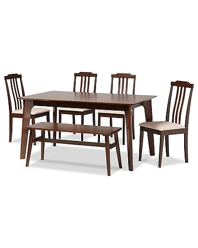 Baxton Studio Clarissa Mid-Century Modern 6Pc Dining Set Home