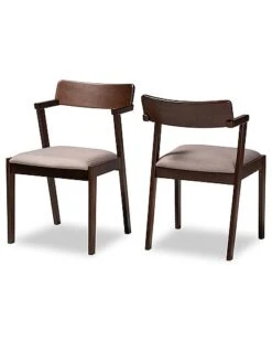 Baxton Studio Erenice Mid-Century Modern Transitional 2Pc Dining Chair Set Home