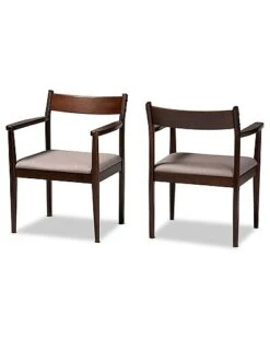 Baxton Studio Coretta Mid-Century Modern 2Pc Dining Chair Set Home