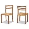 Baxton Studio Arthur Wood And Natural Rattan 2pc Dining Chair Set Home