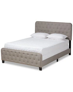 Baxton Studio Annalisa Button Tufted Full Panel Bed Home