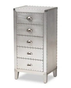 Baxton Studio Carel 5-Drawer Accent Chest Home