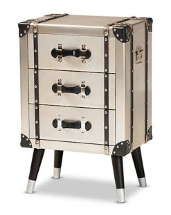 Baxton Studio Dilan 3-Drawer Nightstand Home