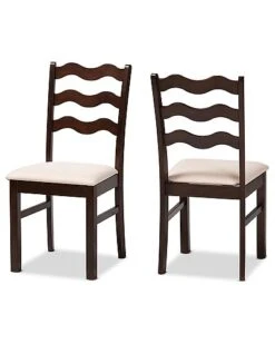 Baxton Studio Amara Mid-Century Modern 2Pc Dining Chair Set Home