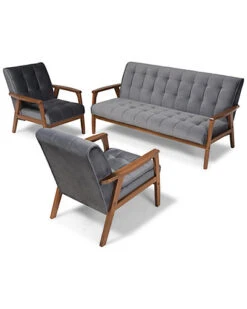 Baxton Studio Asta 3pc Living Room Set Home