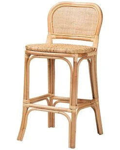 Baxton Studio Adrena Modern Rattan Bar Stool Home