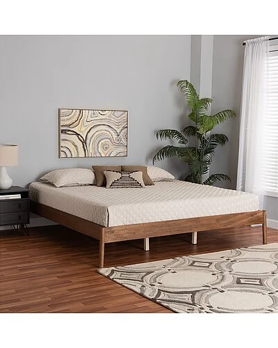 Baxton Studio Agatis Mid-Century Modern Bed Frame Home - Image 3