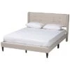 Baxton Studio Casol Mid-Century Modern Upholstered Platform Bed Home