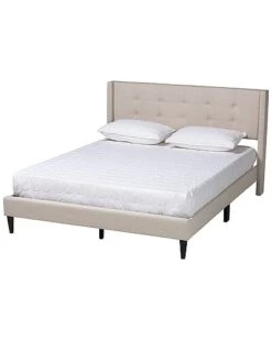 Baxton Studio Casol Mid-Century Modern Upholstered Platform Bed Home