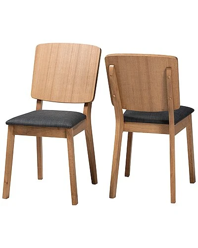 Baxton Studio Denmark Mid-Century Modern 2-Piece Dining Chair Set Home