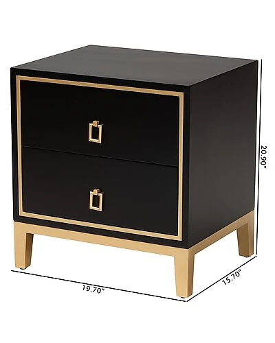 Baxton Studio Donald Modern 2-Drawer End Table Home - Image 3