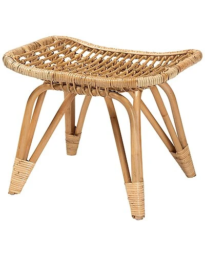 Baxton Studio Earvin Modern Rattan Footstool Home