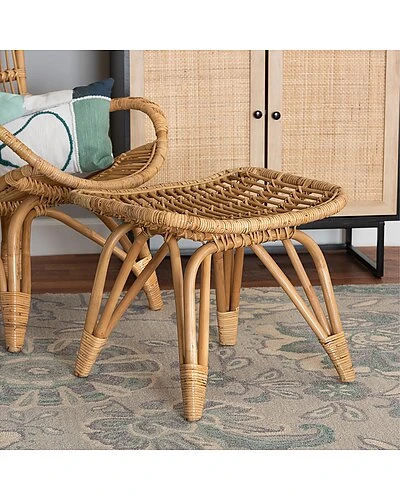 Baxton Studio Earvin Modern Rattan Footstool Home - Image 2