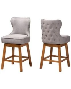 Baxton Studio Gradisca Modern 2-Piece Swivel Counter Stool Set Home